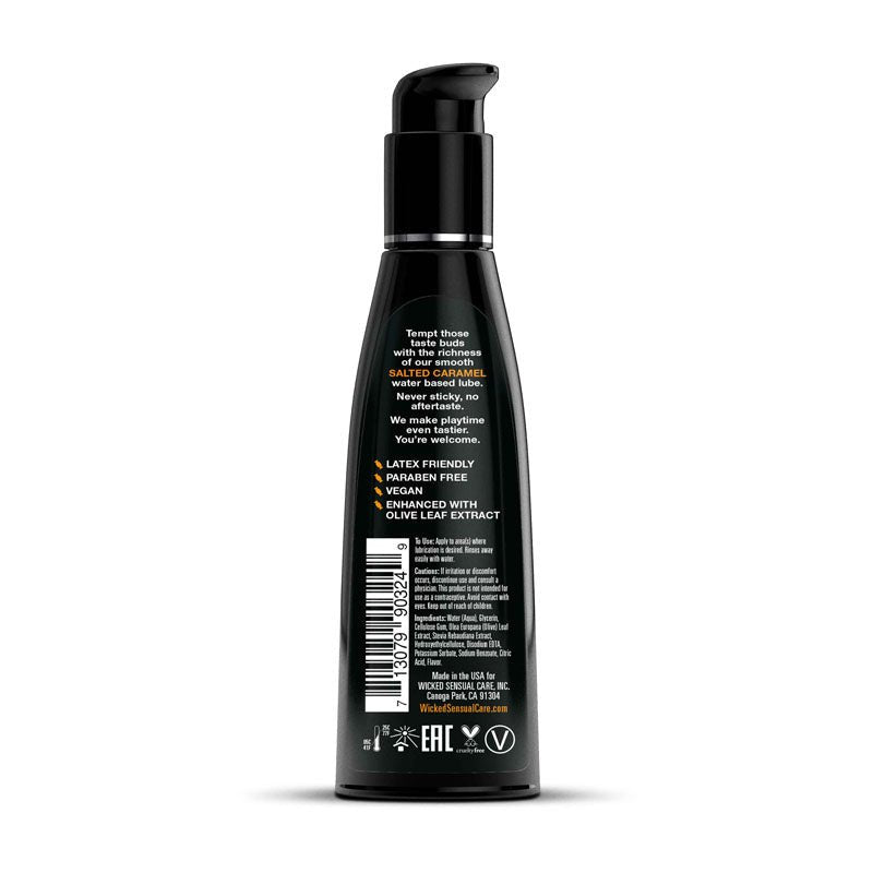 Wicked Aqua Salted Caramel Flavoured Water Based Lubricant - 120 ml (4 oz) Bottle
